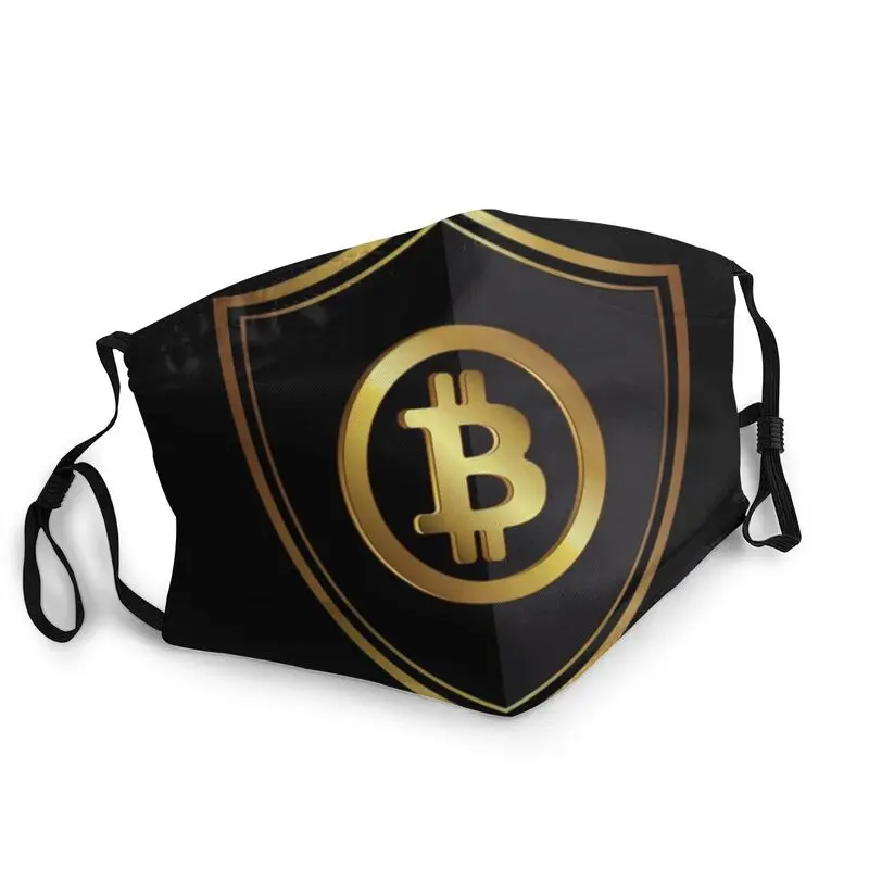 

Bitcoin Logo Non-Disposable Face Mask Adult Unisex Cryptocurrency BTC Blockchain Protection Cover Respirator Mouth Muffle