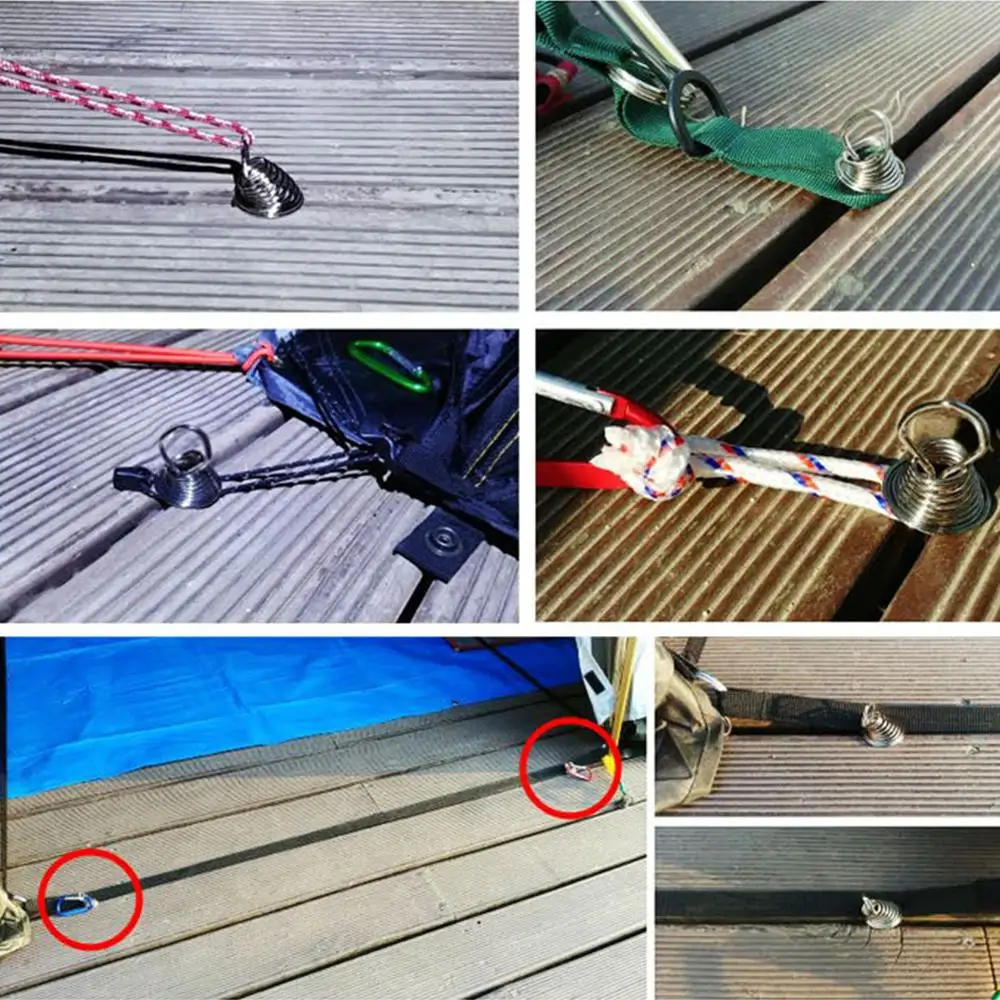 10pcs Plank Floor Spring Nails Aluminum Windproof Outdoor Awning Camping Tent Fixed Hook Buckle Equipment Accessories | Спорт и