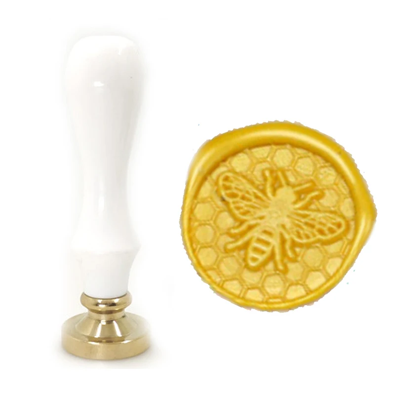 

lovely Natural Bee Wax Stamp Exquisite Paint white handle,DIY Ancient Seal Retro Stamp,Personalized Stamp Wax Seal High Quality