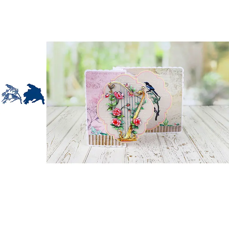 

Flower Branch bird flying bird animal Metal Cutting Dies Scrapbook Dariy Decoration Stencil Embossing Template DIY Greeting Card