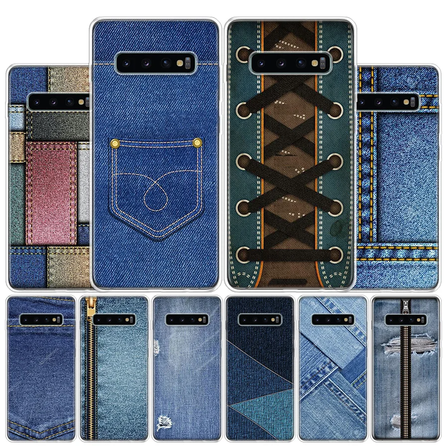 Cowboy Denim Printed Cover Phone Case For Samsung Galaxy A51 A71 A50 A70 A40 A30 A20e A10 A41 A31 A21s A11 A01 A6 A8 + A7