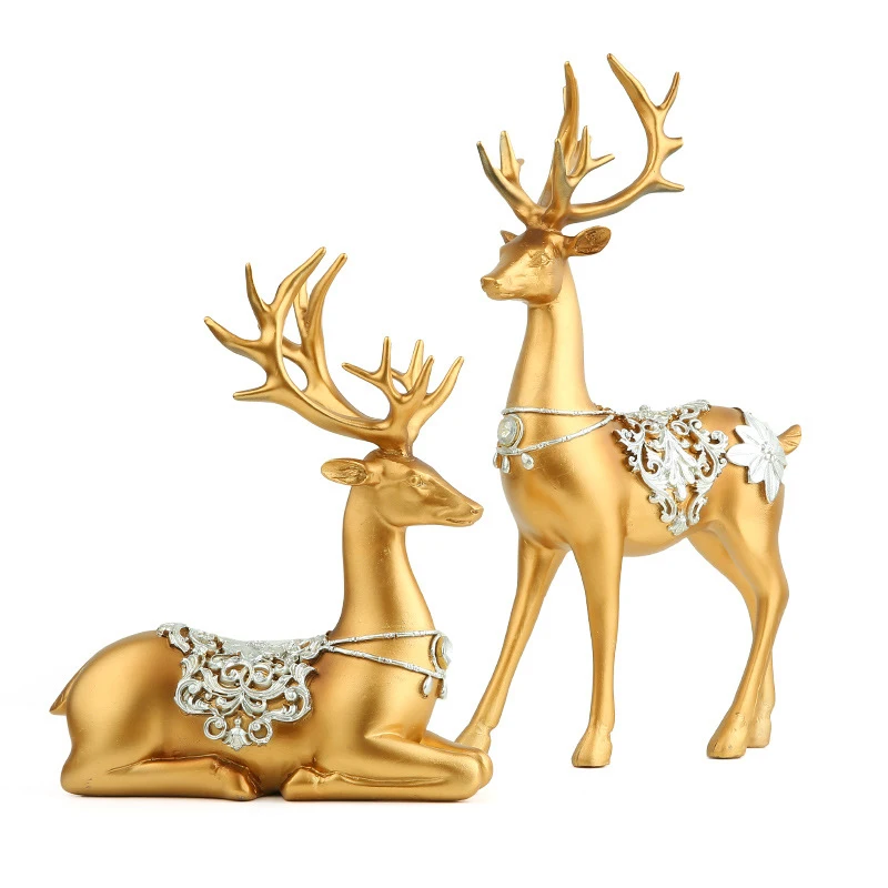 

2pcs Deer Decoration Creative Couple Stylish Special Deer Decoration Deer Ornament For Wine Cabinet Living Room Home Decoration