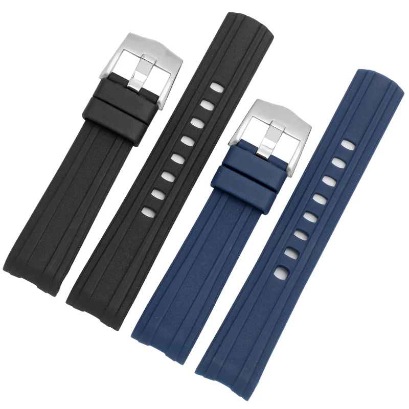 

Waterproof Silicone rubber watchband 20mm black blue bracelet suitable for Omega Seamaster AT150 Series watch accessories