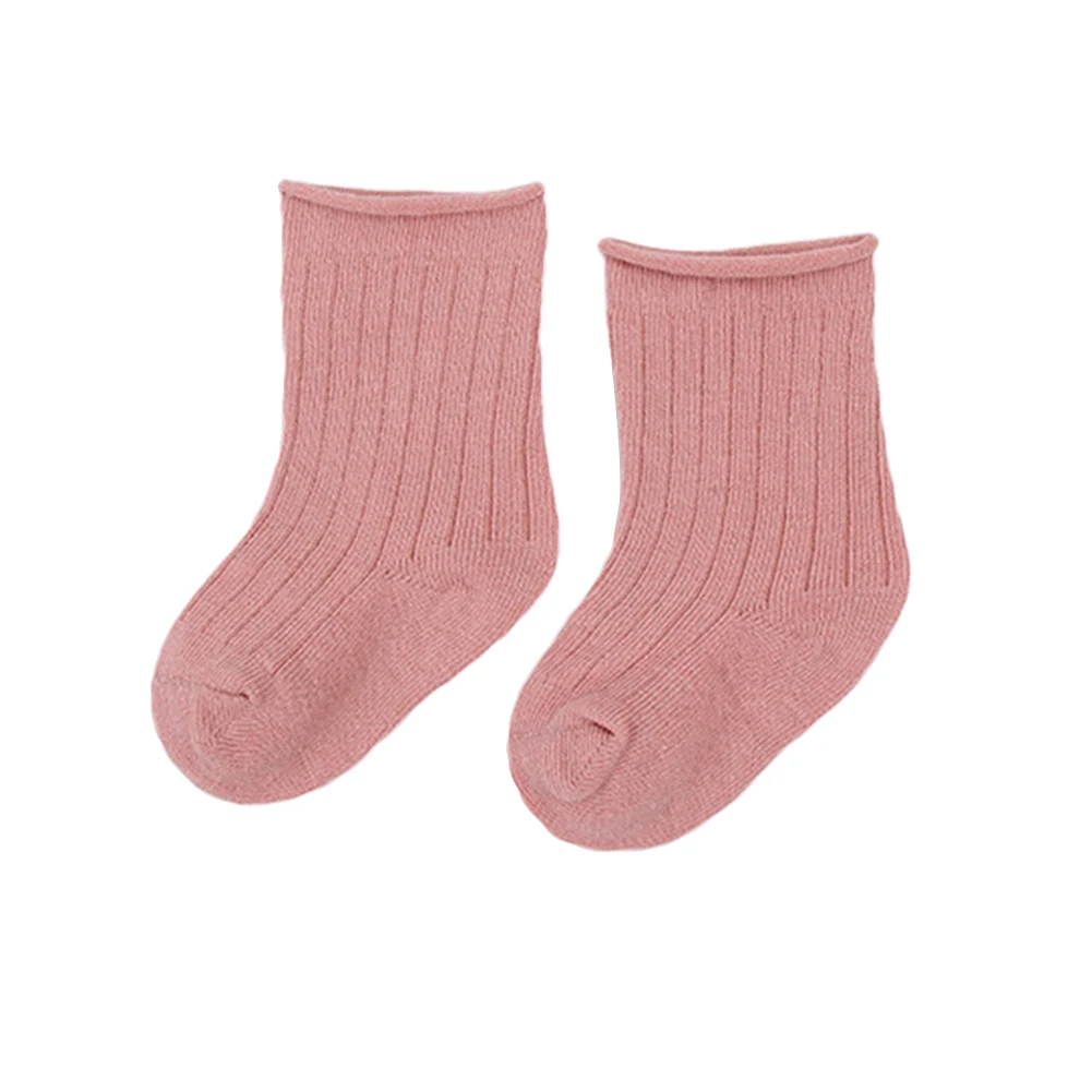 Calcetines con rizos para beb&eacute;, ni&ntilde;a y ni&ntilde;o, medias suaves y c&aacute;lidas, de color liso, de 0 a 7 a&ntilde;os, 5 pares-3