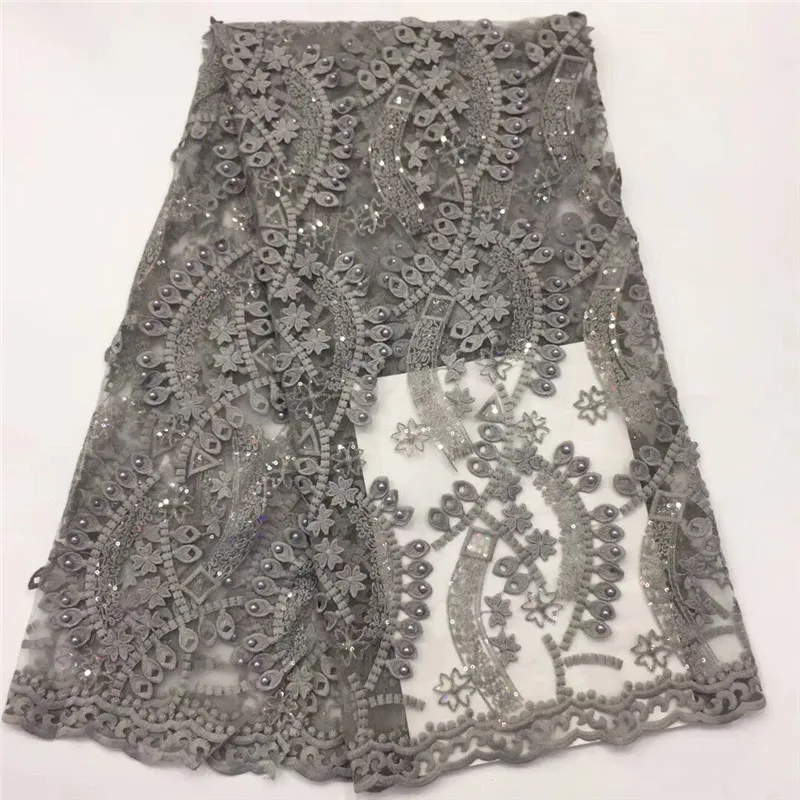 2020 Latest French Nigerian Lace Fabric High Quality Embroidered Tulle African sequins Laces Wedding | Дом и сад