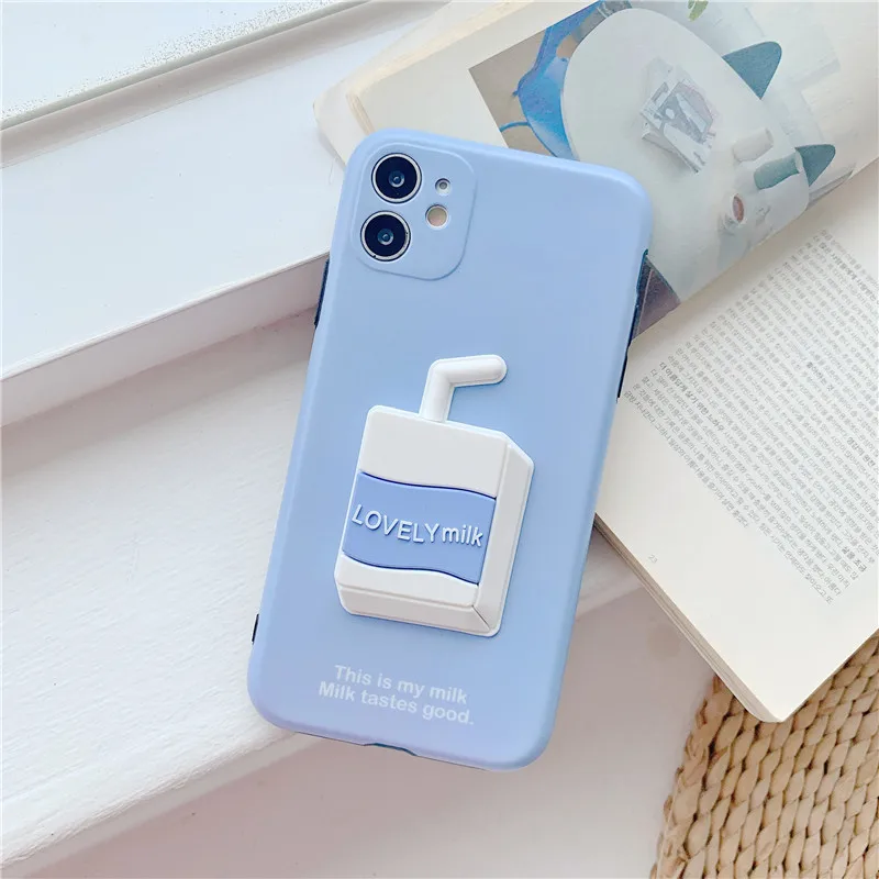 

Three-Dimensional Creativity Milk Iphone11/12pro for Apple Xsmax Phone Case XR Protective Case 7/8Plus iphone 11 pro max case