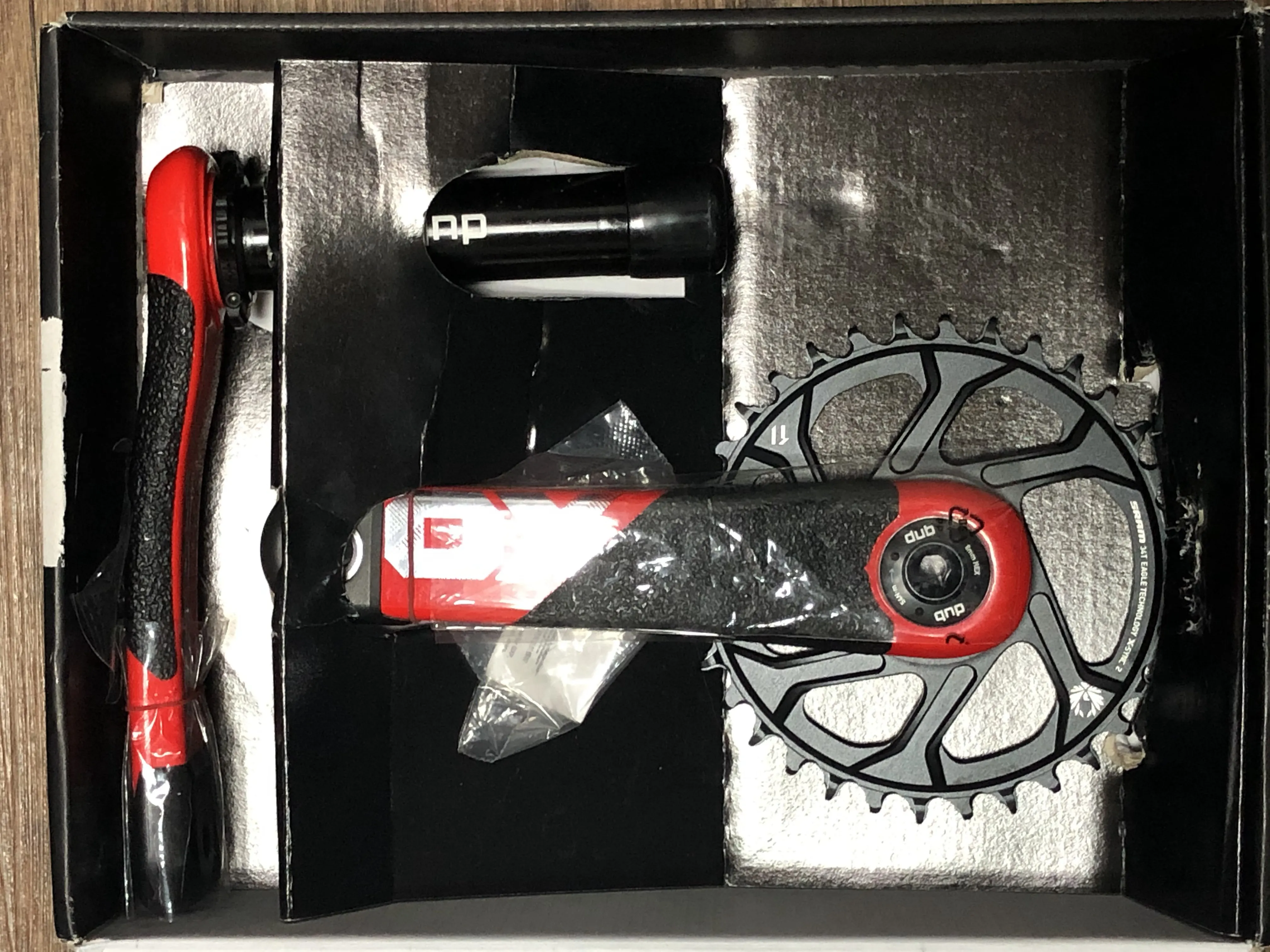 Карбоновый шатун SRAM X01 DH X-SYNC с прямым креплением 34 зубца 7 скоростей двой83 красный