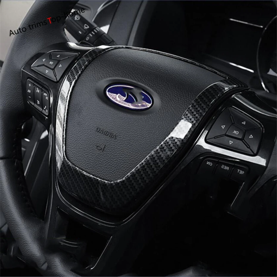 Декоративная рамка рулевого колеса для Ford Explorer 2016 2017 2018 ABS из углеродного волокна