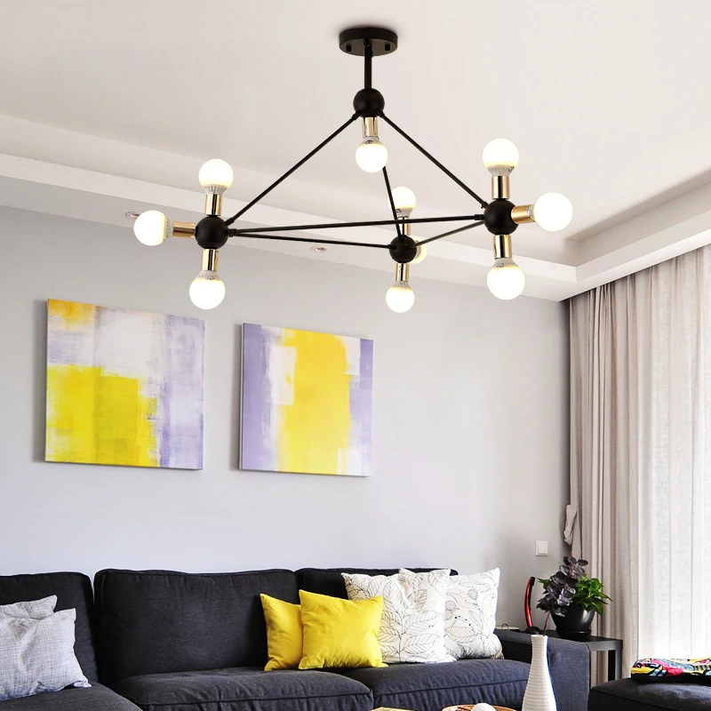 Промышленный винтажный Лофт люстра стеклянная Потолочная для гостиной спальни