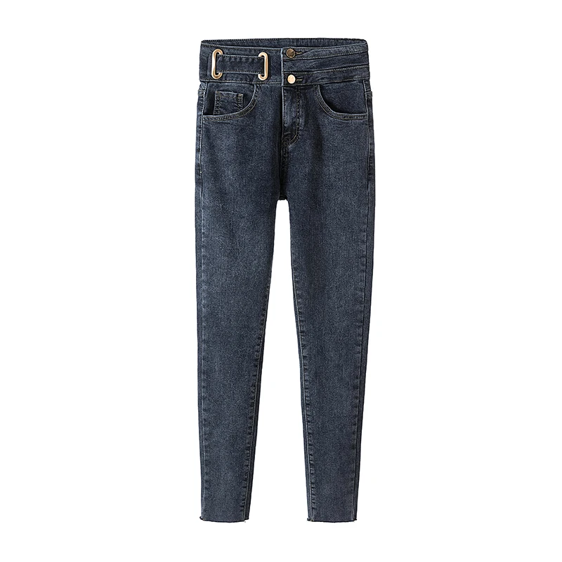 

Casual women's jeans 2020 autumn and winter new all-match high-waist stretch jeans fleece thin velvet pencil pants