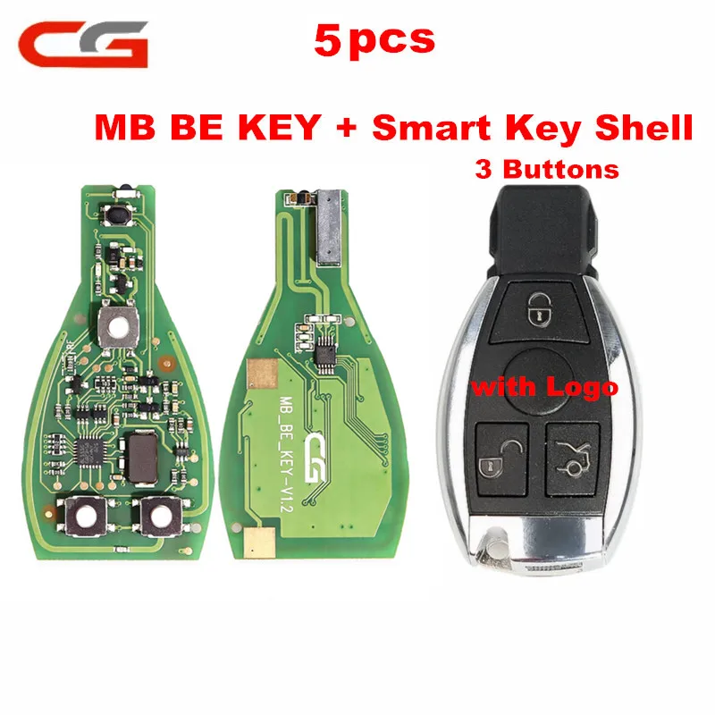 

CG MB BE KEY Pro V1.2 315 МГц/433 МГц Получите 1 бесплатный жетон работает для Benz Perfectly с 3-кнопочным корпусом смарт-ключа CGDI MB Prog