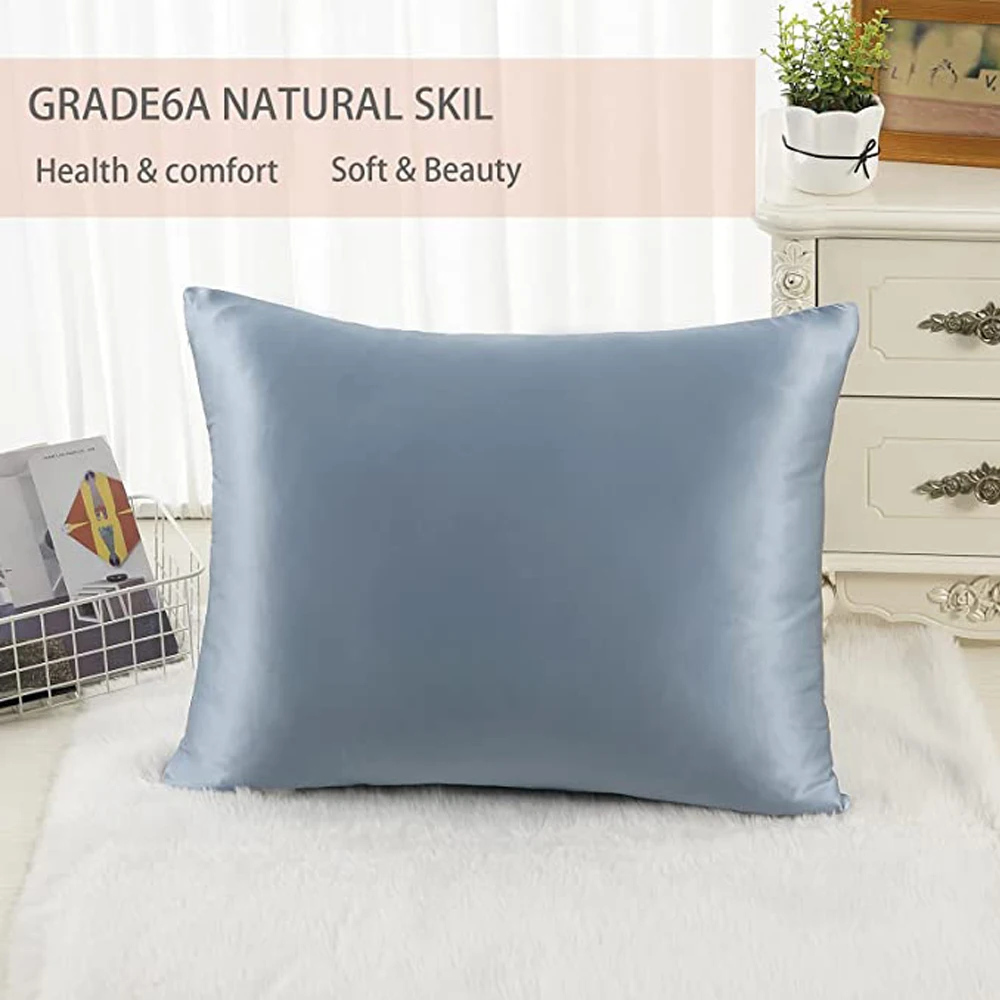 

100% mulberry silk pillowcase large pillow single double gift skin-friendly pure color moisturizing silky delicate light luxury