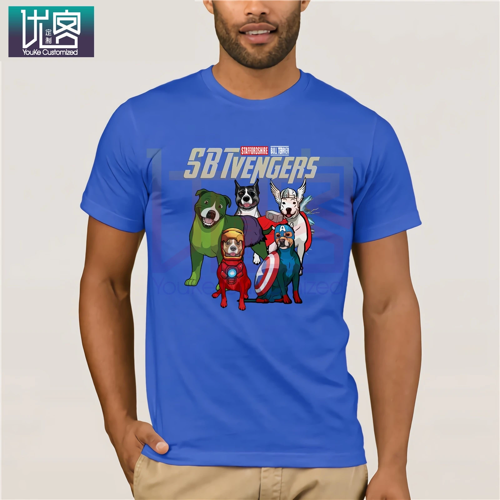 Marvel Мстители Endgame Стаффордшир бультерьер SBT футболка Забавные футболки хлопковые