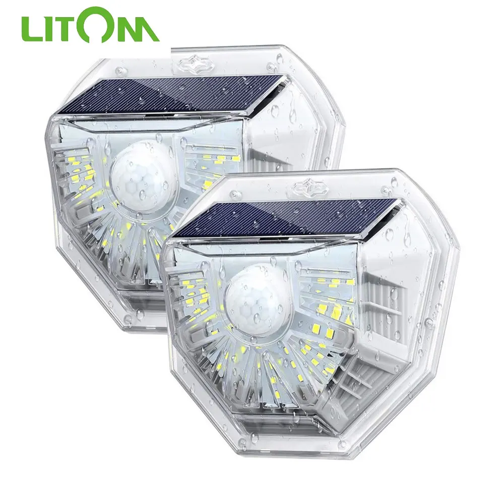 

2/4PCS LITOM 40 LED Solar Light PIR Motion Sensor Solar Lamp IP67 Waterproof Solar Energy Sunlight For Garden Outdoor Wall Light
