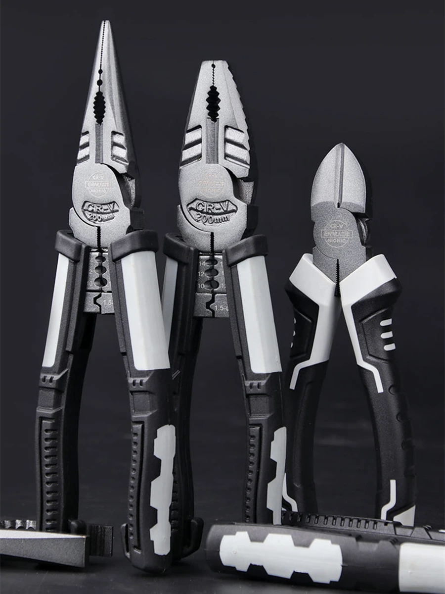 

Universal Wire Pliers With Wire Stripper/Crimper/Cutter Function, Multifunctional Needle Nose Pliers, Electrical Hardware Tools