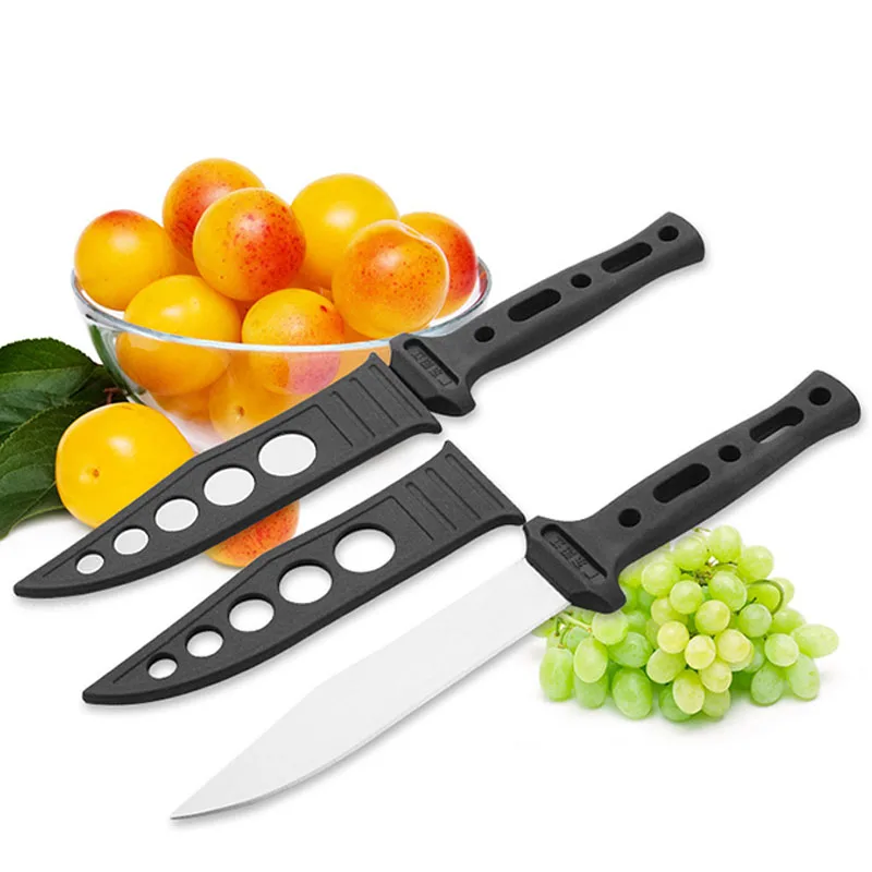 Высококачественный нож для фруктов из нержавеющей стали черный набор с пятью