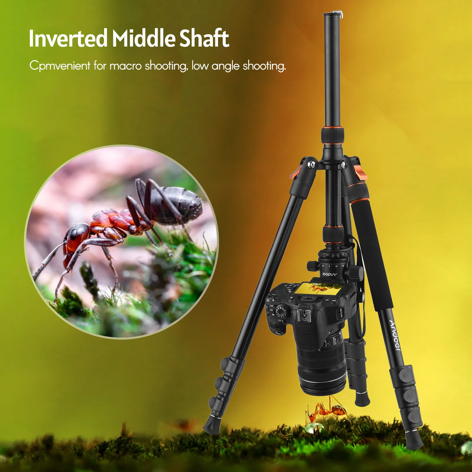 Штатив для фотокамеры 200 см 2-в-1 телефона макс. нагрузка 5 кг алюминиевый сплав