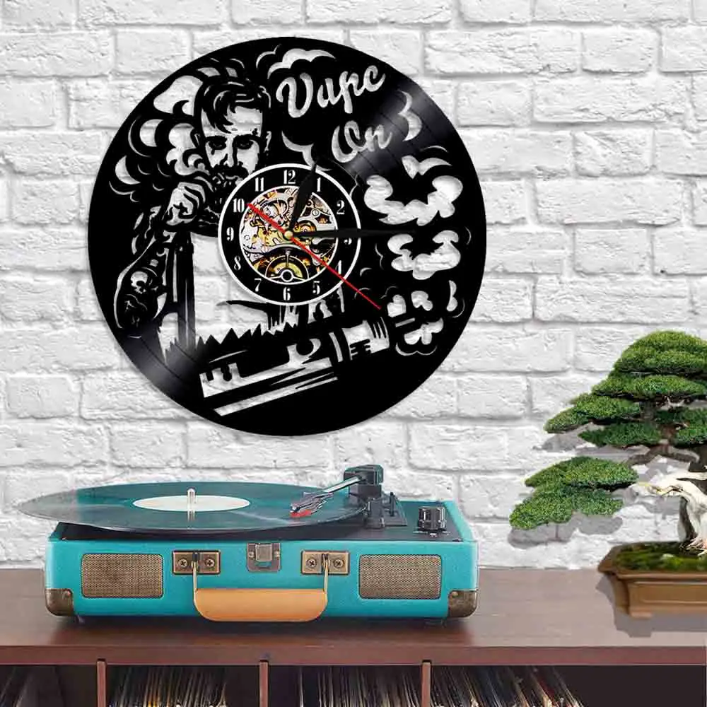 Электронная сигарета виниловая запись настенные часы время дыма Современный