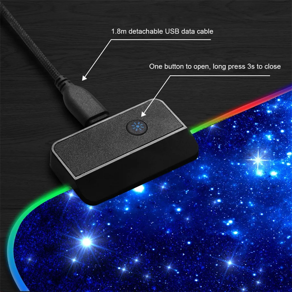 Мода Высокое качество Горячая новинка RGB большое цветное светодиодное освещение клавиатура Коврик игровой коврик для мыши для покупки компьютера
