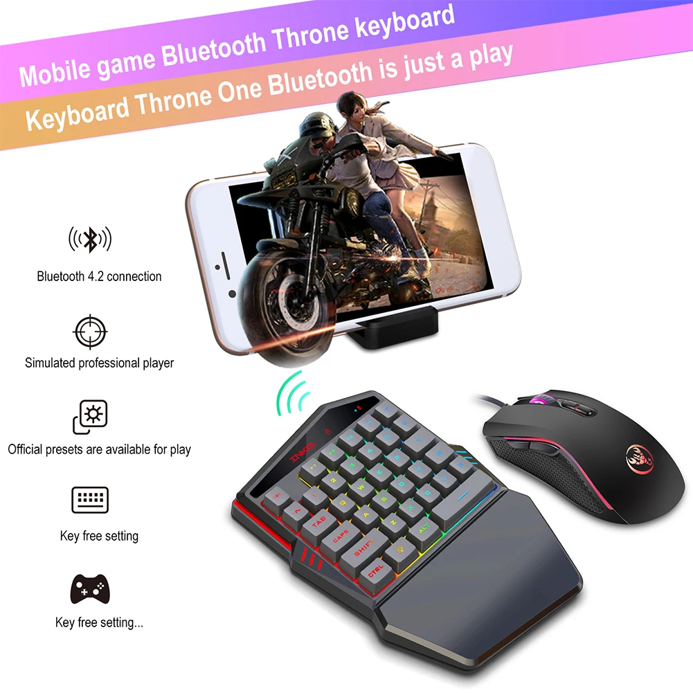 

4.2 беспроводных клавиатуры, мышь, Bluetooth клавиатура светодиодный светодиодной радужной подсветкой, игровые клавиатуры для разных искусств