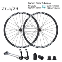 mtb carbon fiber wheel 27 5 29 inch mountain bike wheelset 29er tubeless tyre disc brake 28h thru axle quick release 135mm 142mm