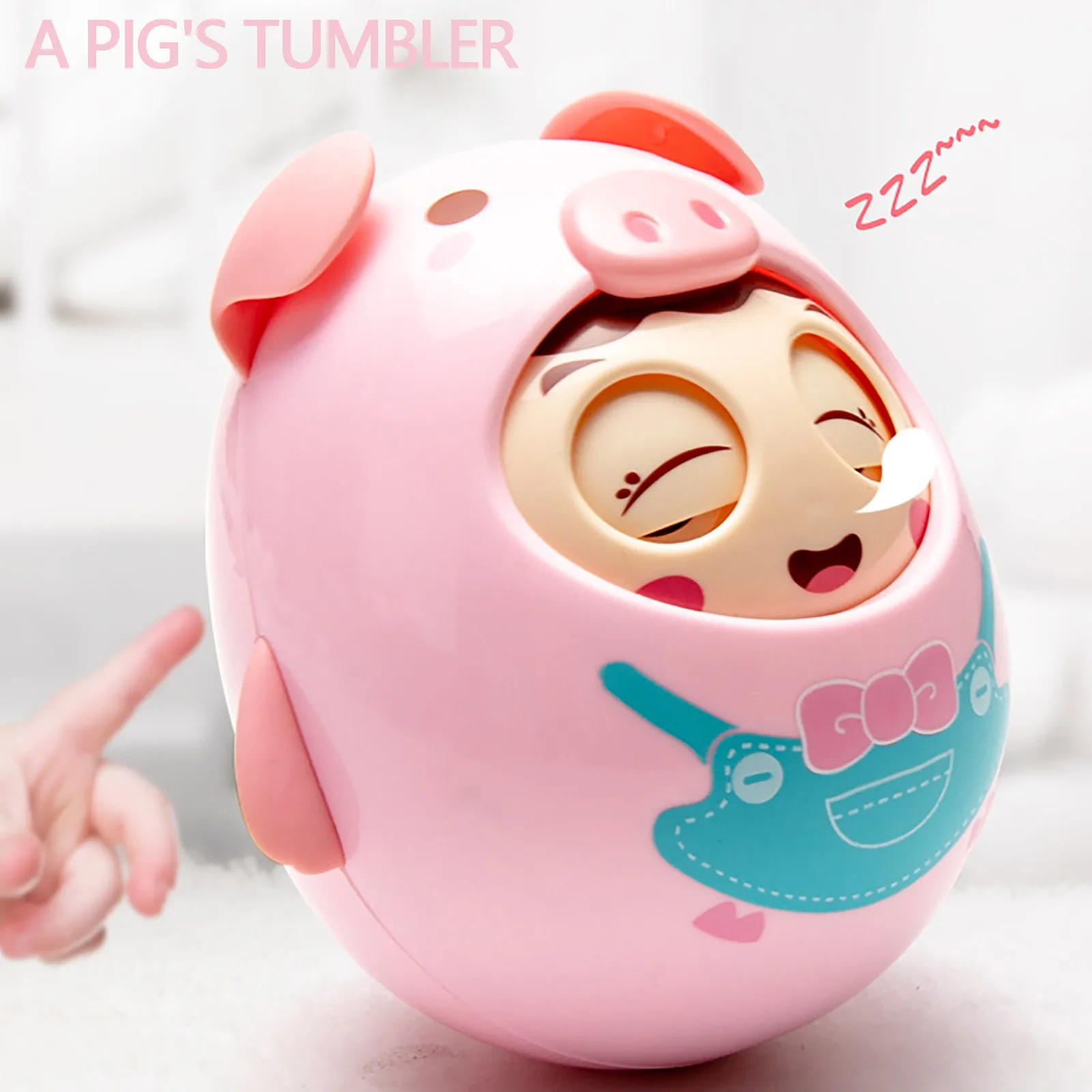 

Cute Nfant Hand Catching The Ball Small Pig Tumbler Adults Childrens Interactive Montessori Early Education Educational Kids Toy