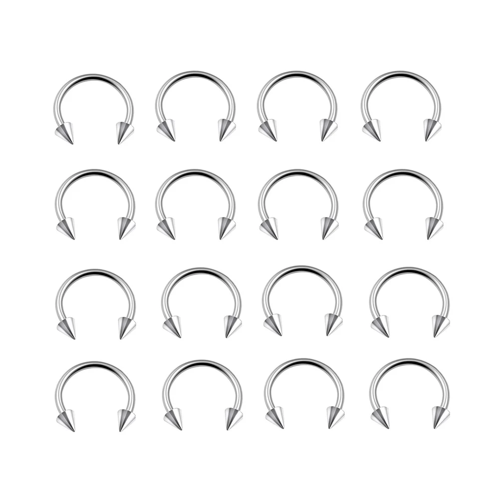 10 Pcs Fashion Horseshoe Spike Ring Nose Hoops And Septum Rings Tragus Piercing Body Jewelry Women Men Wholesale | Украшения и