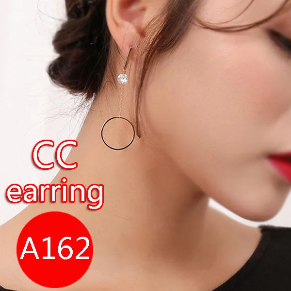 

A162 Brand C Fashionable earrings high-quality standard brass material full zircon micro-inlaid gold-plated color retention