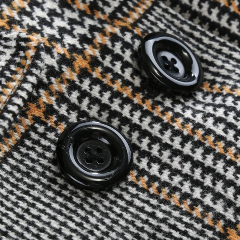 Детское пальто Брендовое Полосатое осенне-зимнее средней длины с клетчатым