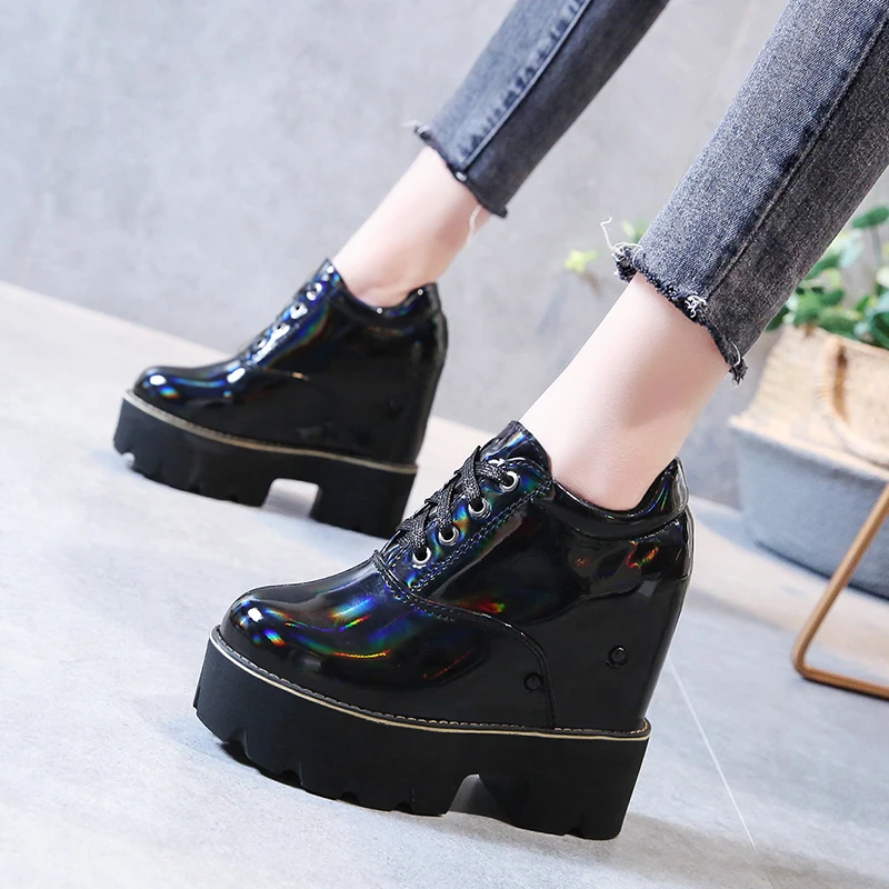

Shoes Women Heels New Spring Platform Casual Shoes Woman Lace-Up Oxfords Spring Flats Fashion Solid Women Shoes