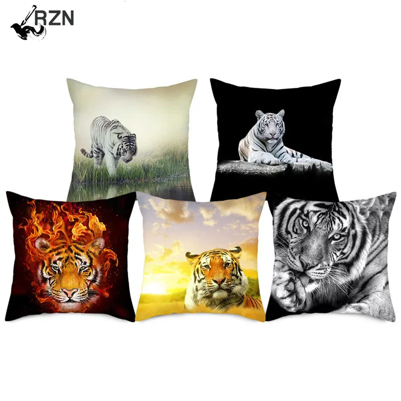 Наволочки с изображением тигра декоративные наволочки короля леса животных для