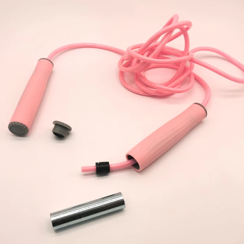 Тяжелый 425g 7 мм Диаметр ПВХ Утяжеленный 2 8 м прыжки Скакалка с резиновой ручкой