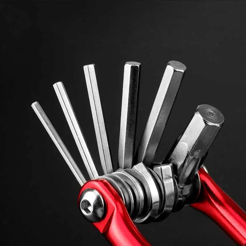 

Portable suit mountain bike bicycle multi-use wrench travel pocket multi-function folding 11 in one bicycle repair tool