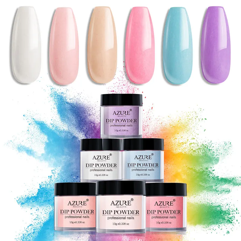 Modelones 6 шт./лот пудра для ногтей наборы Обнаженная голографическая блеск