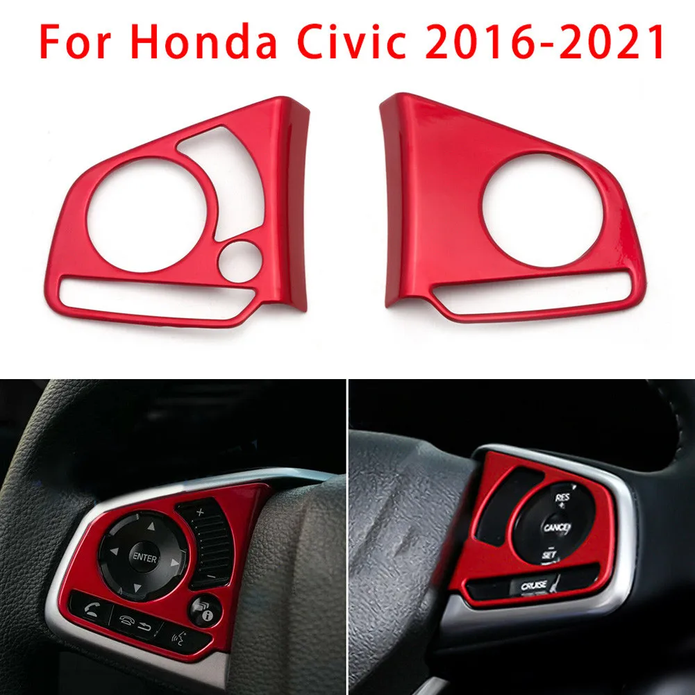 

Red Steering Wheel Switch Cover Quality ABS Accessories Cover Decoration