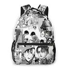 Levi манга коллаж для подростков школьная сумка для малышей сумка атака на Титанов дорожный рюкзак рюкзаки для мальчиков и девочек