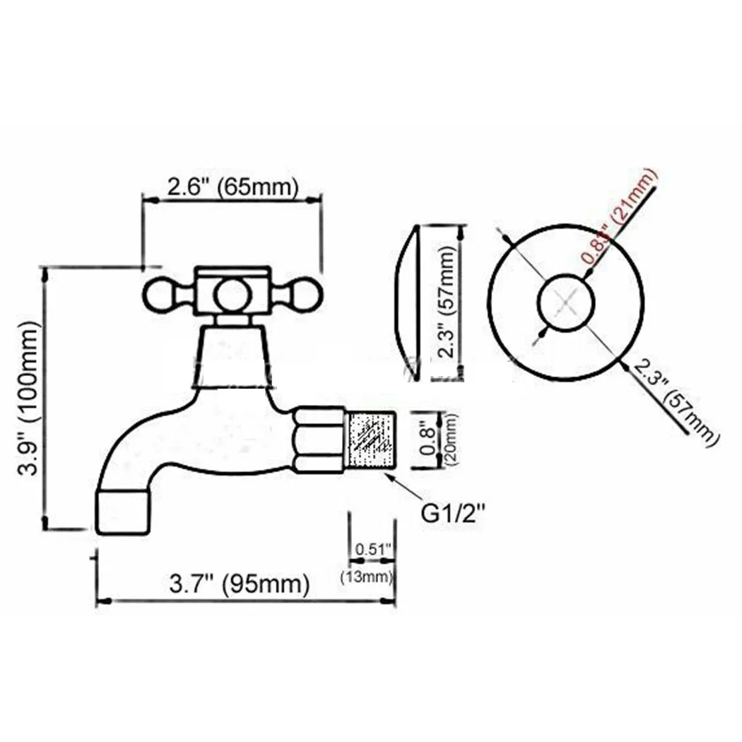 

Brass Faucet Hot And Cold Replacement Simple Style Sink Tap Wall Mounted