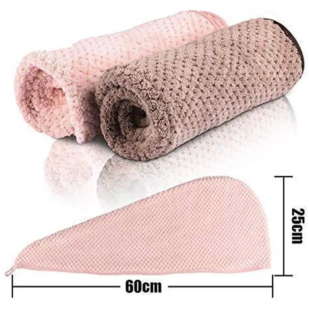 

Cotton Dry Hair Cap Fast Drying Shower Towel Wrap Hat Bathroom Microfiber Hair Drying Quick Cap Turban Absorbent Bath Towels