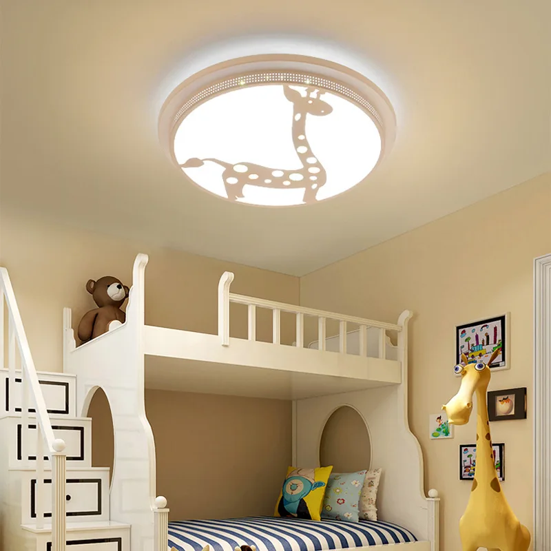 

Детский потолочный светильник, круговой, железный, милый жираф, для мальчиков и девочек, для спальни, современный, укороченный, светодиодный...