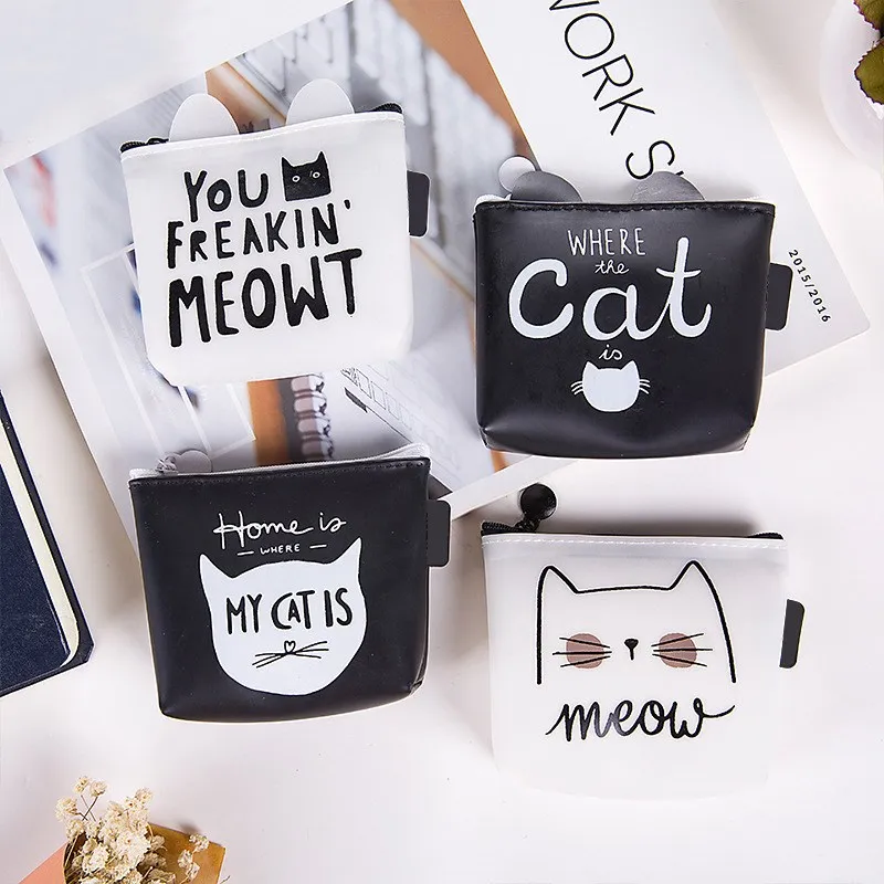 1 шт. Портативная сумка для макияжа с милым котом чехол хранения монет Дорожный