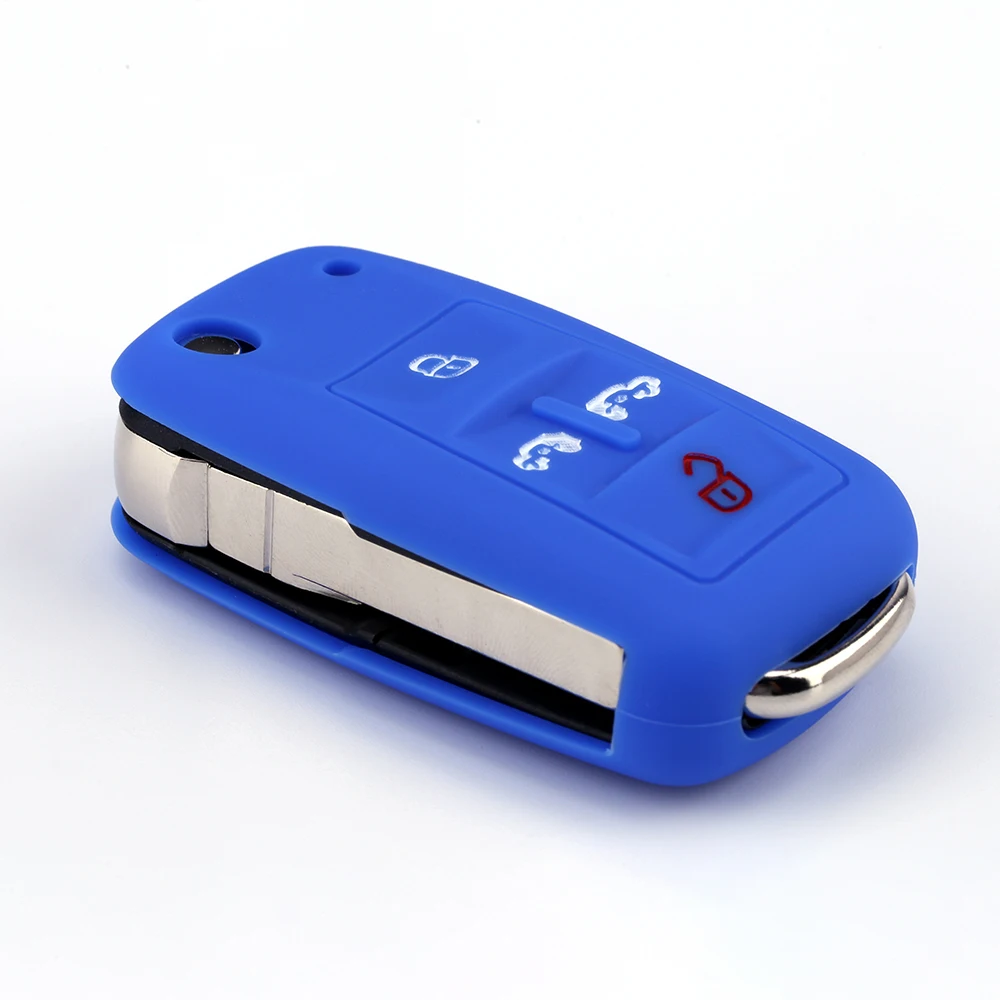 Дистанционная Защита Чехол для ключа силиконовый чехол с 4 кнопками Volkswagen VW Sharan