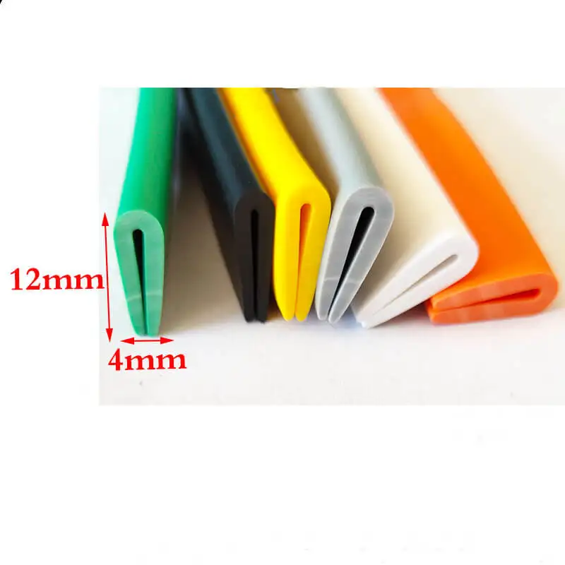 

U-образная уплотнительная лента, краевой корпус для стекла толщиной 0,1–1 мм, металлическая панель, 12x4 мм, предотвращение столкновений, зеленый, оранжевый, желтый, черный