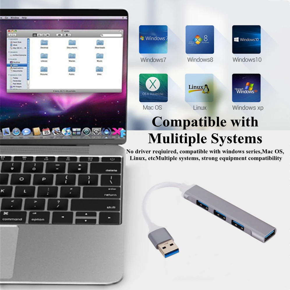 Grwibeou USB C концентратор 3 0 Тип 1 4 порта разветвитель адаптер OTG флэш накопитель для
