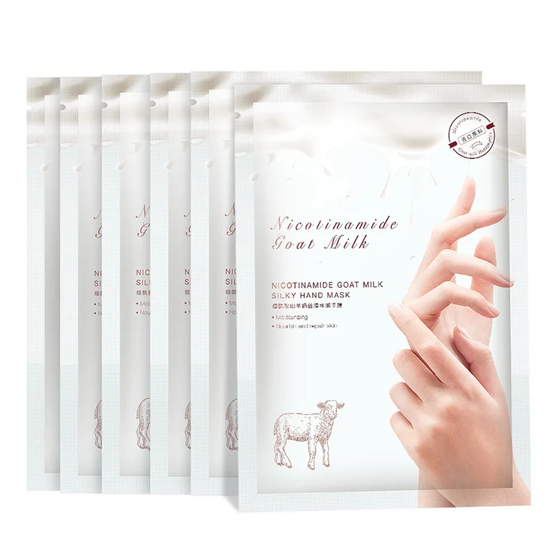 

3Pairs/Lot Nicotinamide Goat Milk Hand Mask Moisturizing Nourish Repairing Exfoliating Smooth Skin Anti-Wrinkle Aging Spa Gloves
