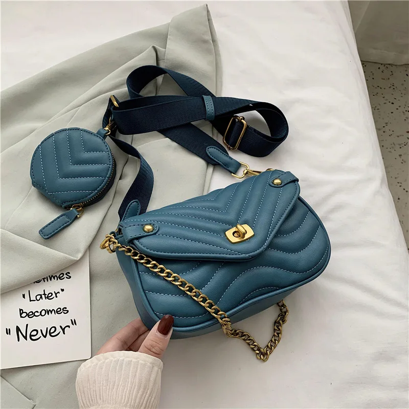 

Trend Design Fishion Women's Bag Chain Messenger Bags Soft Flap Shoulder Crossbody Women Purse PU Leather bolsas feminina