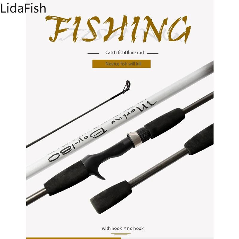 

LidaFish Original Carbon Spinning Fishing Rod M Power Lure Wt:3-21g Casting Lure Rod 1.8m 2 Section Travel Rod Fishing pole