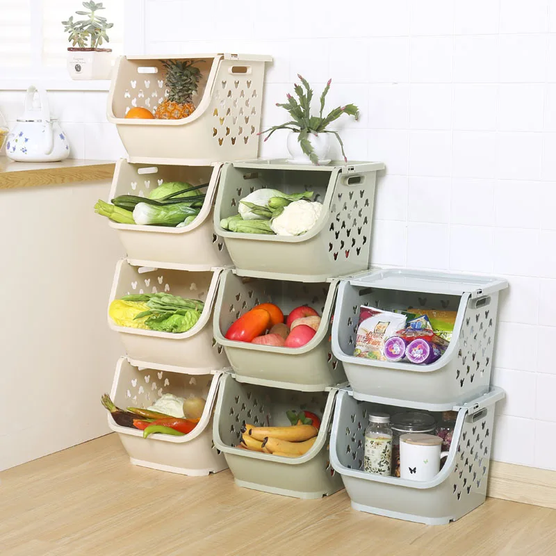 

Multi-functional Plastic Storage Shelf Finishing Angle Layer Shelf Japanese Kitchen Vegetable Storage Shelf Fruit Storage Basket