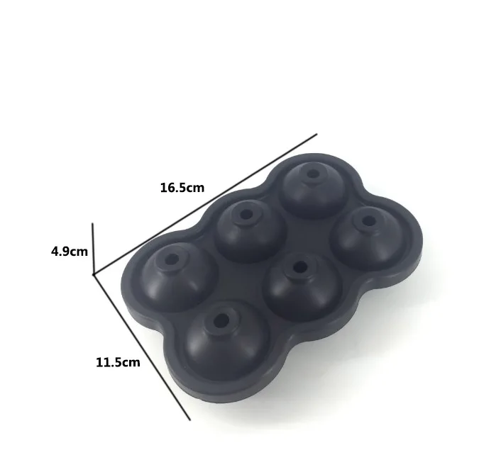 

5 Colors 6 Holes 4.5cm Diameter Food Grade Soft Silicone Eco-Friendly Useful Homemade Ice Cube Tray Ball Maker Mold Cute Simple