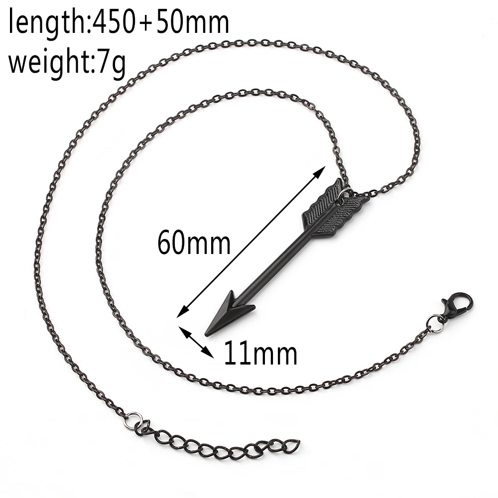 Панк кулон длинная стрела стрельба из лука ожерелья Винтаж Черная Подвески чокер