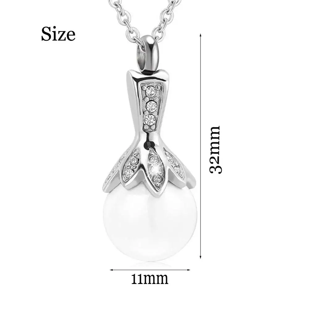 

Memorial Jewelry Stainless Steel Pearl Urn Pendant Necklace Cremation Necklace for Pet/Human Keepsake Ashes Holder Jewelry